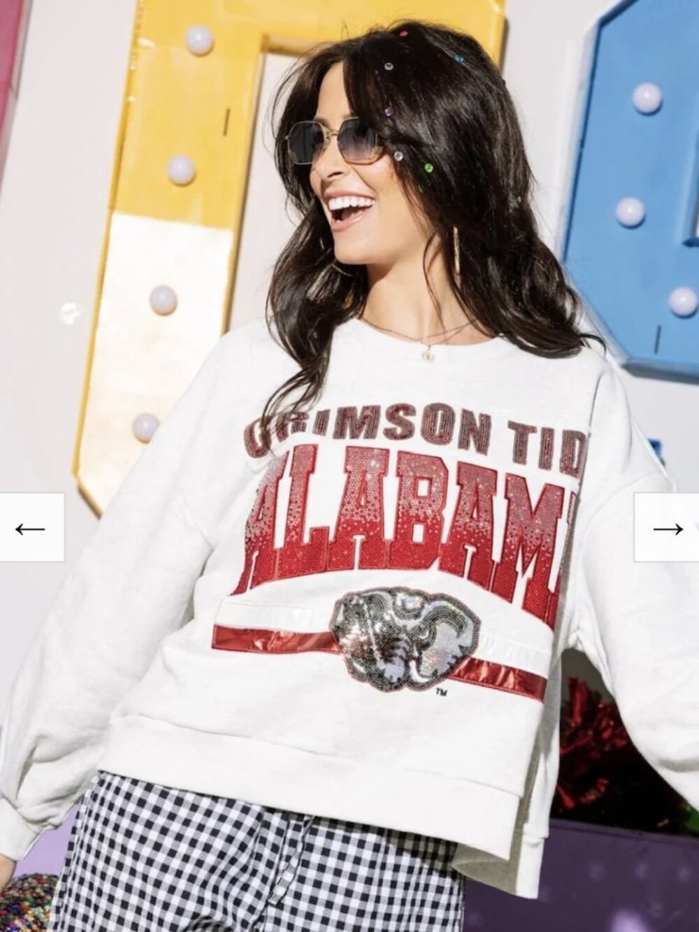 Queen Of Sparkles Crimson Tide Alabama "Vintage" Sweatshirt Mascot Size Small